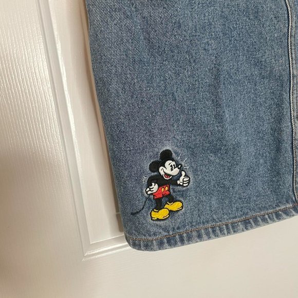 Vintage 90's/Y2K Denim Mickey Mouse Embroidered Skirt, by Disney, Size S/M - Picture 4 of 6
